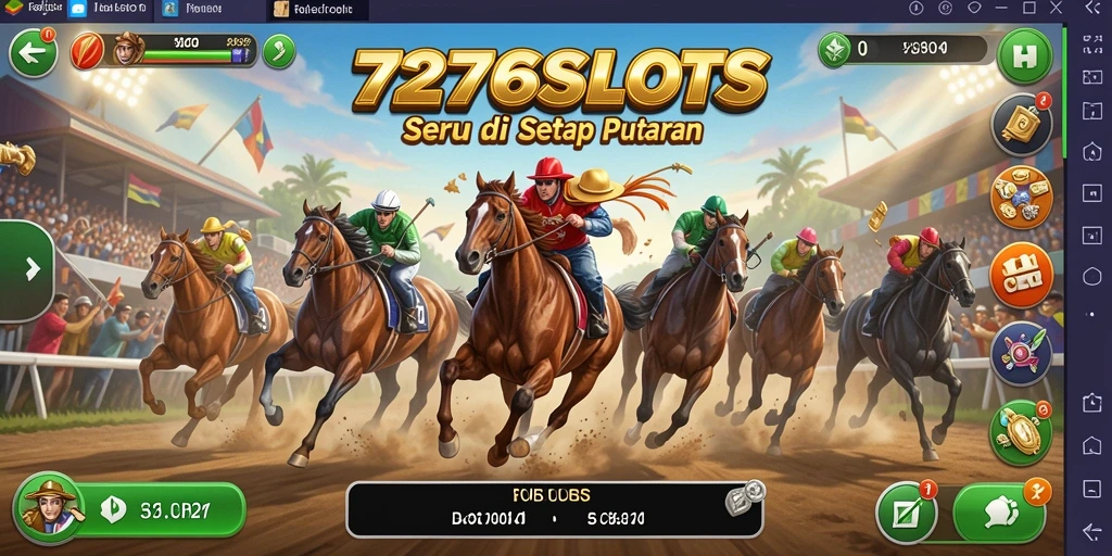 Screenshot utama <strong>7276SLOTS</strong> menampilkan aksi balapan yang mendebarkan.