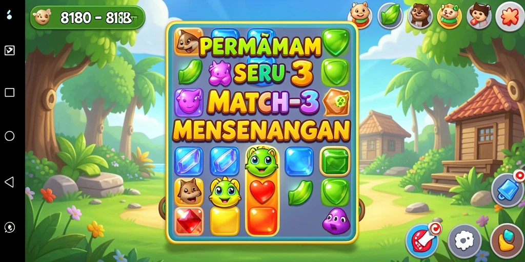 Tampilkan gameplay menarik dari pertandingan Match-3 yang mengasyikkan.