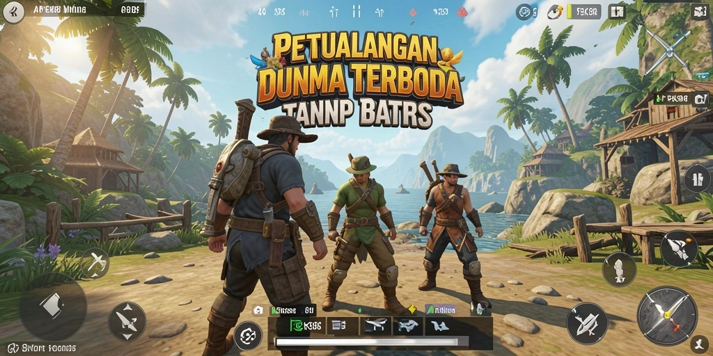 Screenshot gameplay APEK88 yang menunjukkan eksplorasi dunia terbuka.