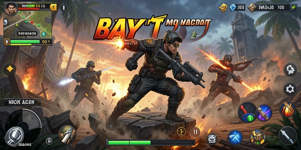 Tampilan gameplay intens penuh aksi dari BAYITOTO.