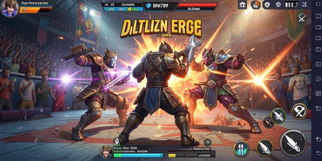 Tampilan seru gameplay BNI789 dengan duel intens.