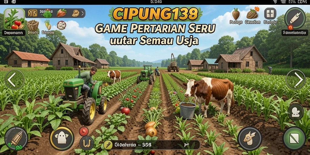 Tampilan screenshot dari gameplay seru di CIPUNG138 yang menampilkan kebun virtual.