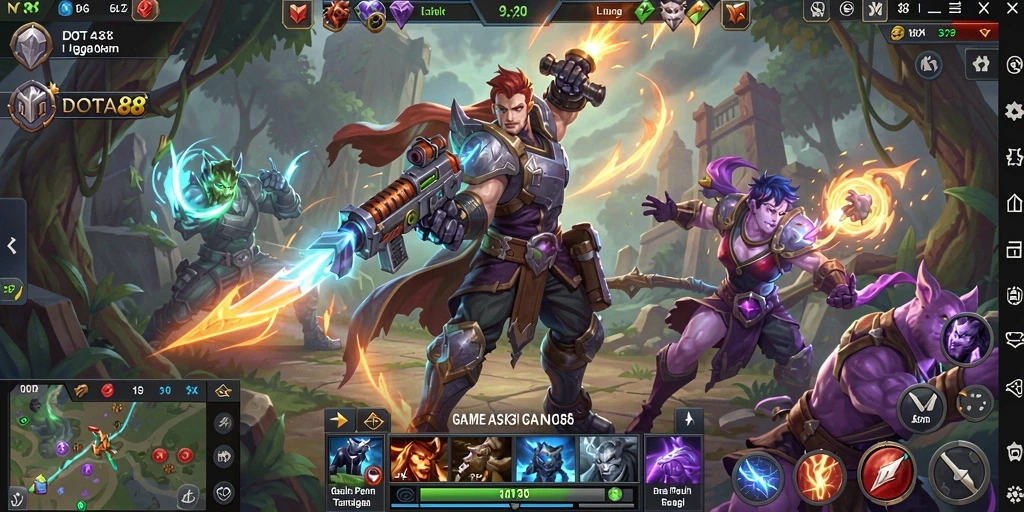 Screenshot DOTA88 menampilkan pertarungan seru dengan grafis menawan.