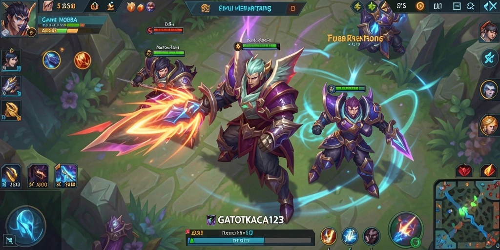 Tampilan menarik dari gameplay GATOTKACA123 dalam pertarungan tim.