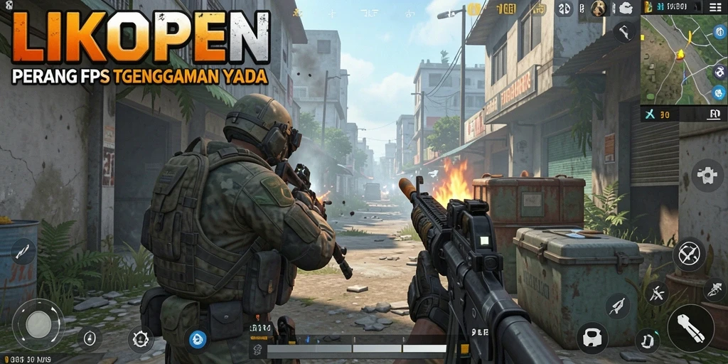 Screenshot gameplay LKOPEN menampilkan aksi tembak-menembak yang seru.