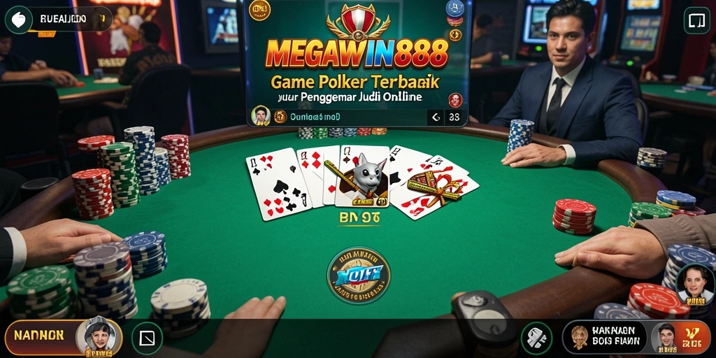 Tampilan menarik gameplay Poker di MEGAWIN888.