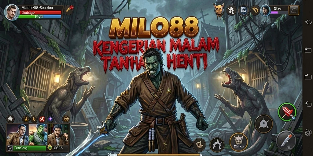 Tampilan gameplay menakutkan dari MILO88 di suasana gelap.