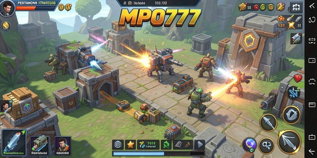 Tampilan gameplay MPO777 yang seru dan penuh strategi Tower Defense.