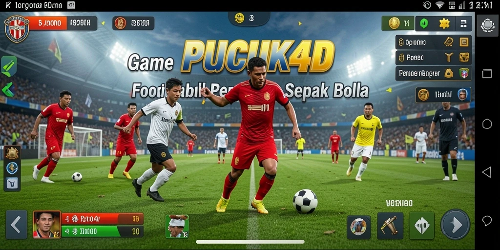 Tampilan gameplay <strong>PUCUK4D</strong> yang intens dan realistis dalam pertandingan sepak bola.