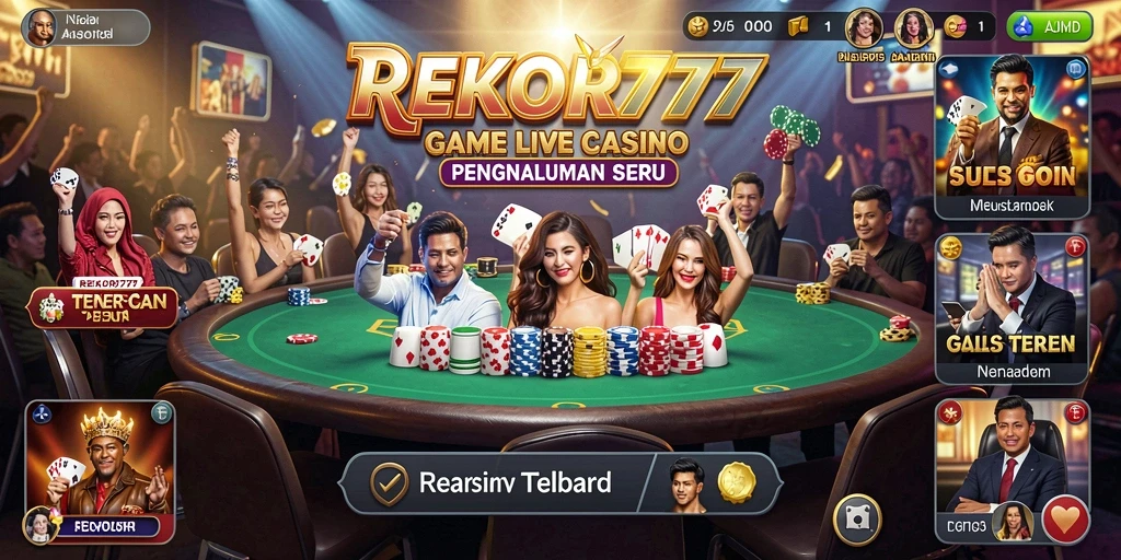 Tampilan gameplay seru di <strong>REKOR777</strong> dengan dealer langsung.