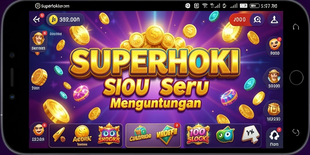 Tampilan gameplay SUPERHOKI dengan efek grafis yang memukau.