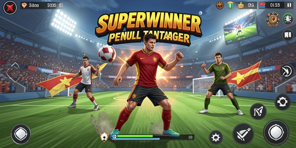 Gameplay seru dalam SUPERWINNER dengan berbagai mode olahraga.